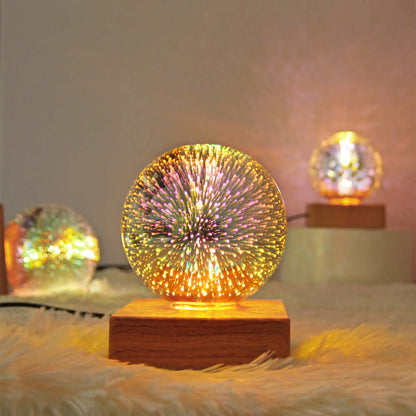 Crystals Ball Night Light USB 3D Firework Christmas Decor