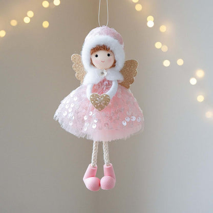 Christmas Winter Mesh Angel Big Eyes Girl Pendant