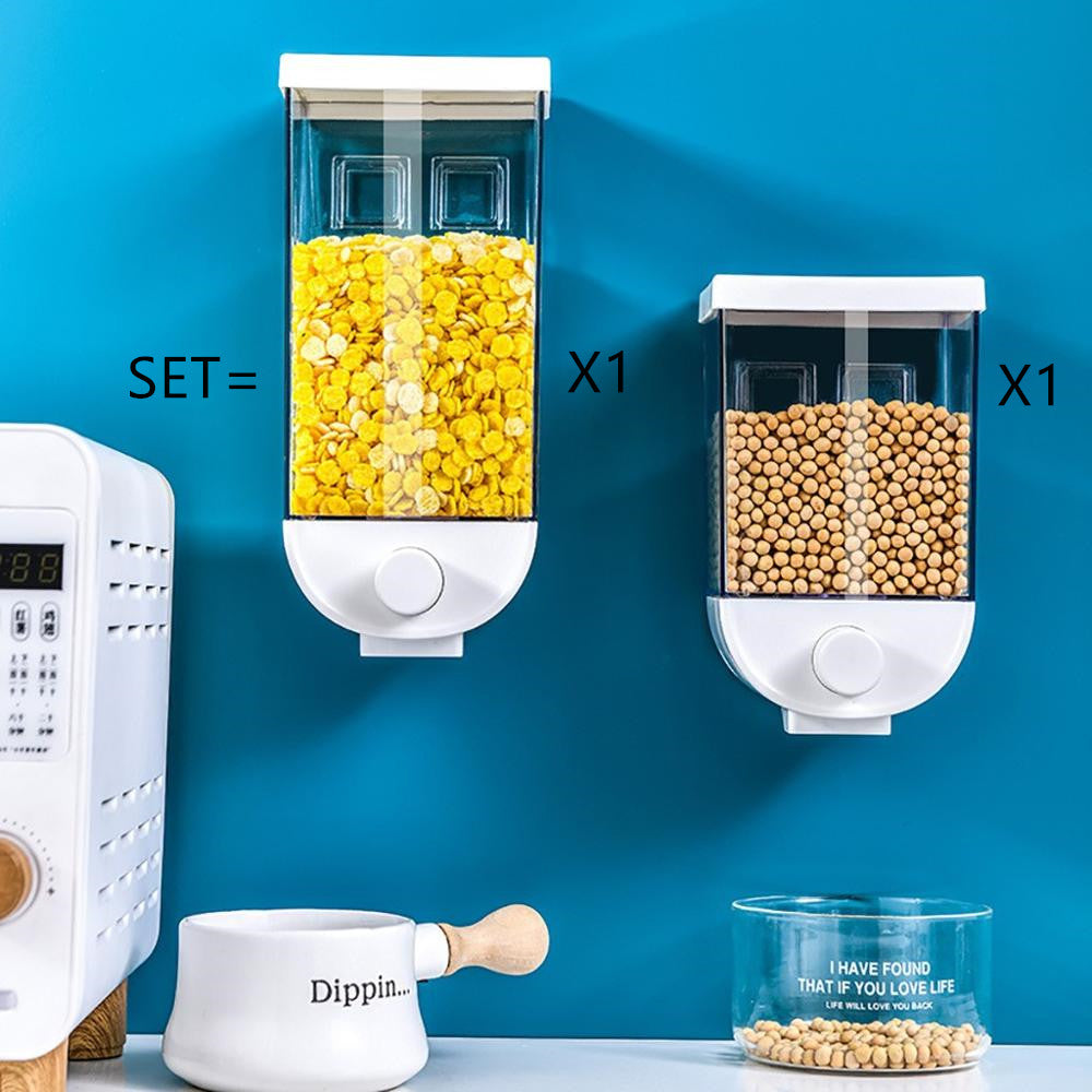 Kitchen Food Storage Press Container Cereal Dispenser Wall 