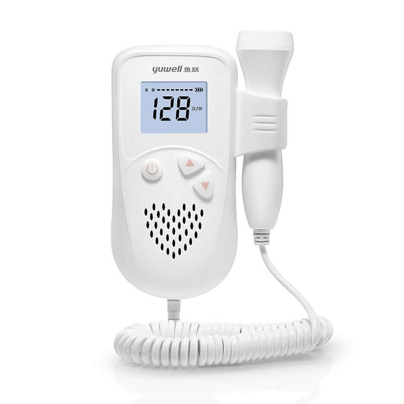 Fetal heartbeat monitor with 2.5MHz probe and LCD display for home use