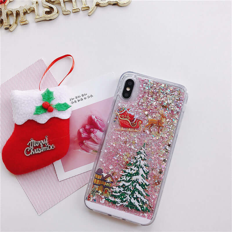 Mobile Cover Santa Claus Christmas Tree Quicksand Shell