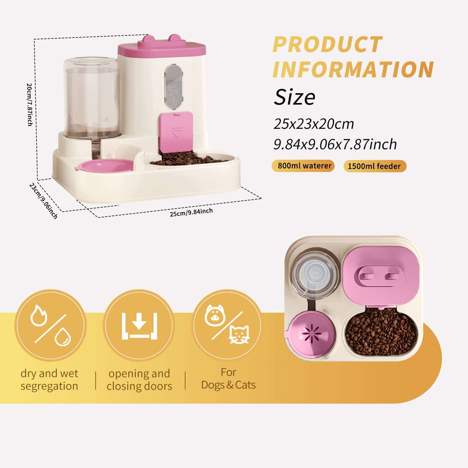 Automatic 2-in-1 Cat Food & Water Dispenser