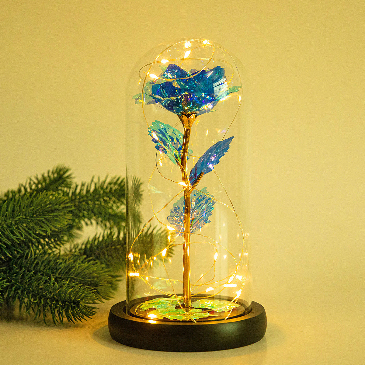 Enchanted Forever Rose Flower in Glass with LED Light