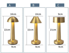 Metal lampholder LED table lamp in rose gold finish