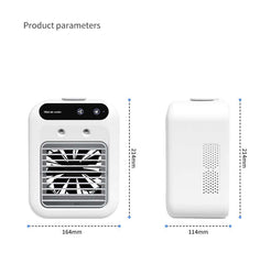 This portable air conditioner cools your space with water fan technology. Ideal for home, office, or car. Lightweight and energy-efficient.