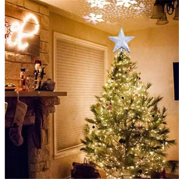 Christmas Tree Top Light Star Snowflake Shape LED Laser 