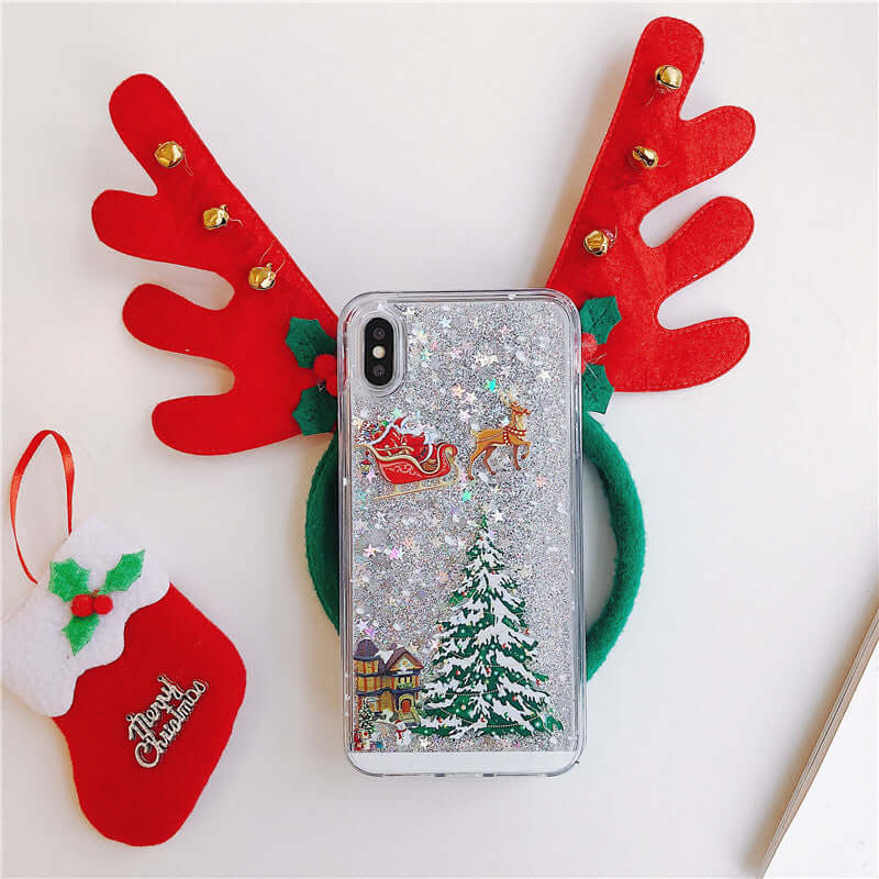 Mobile Cover Santa Claus Christmas Tree Quicksand Shell