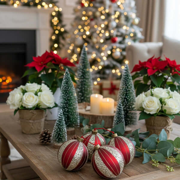 4PCS Set Glass Ball Ornaments christmas decorations for tree