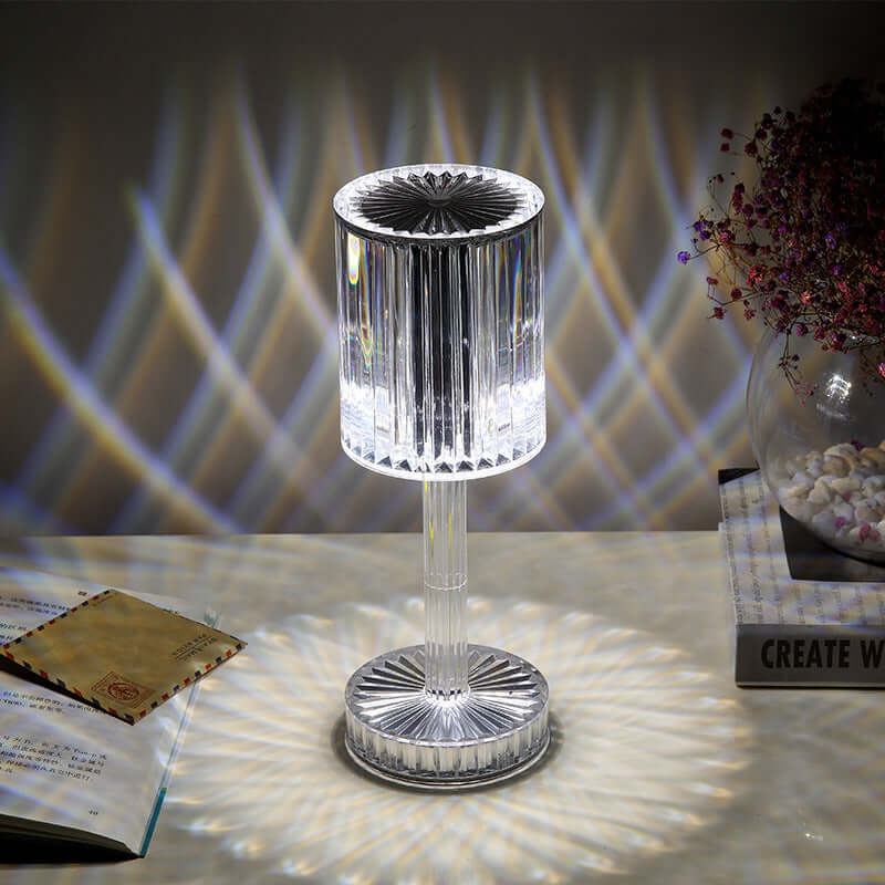 Crystal Table Lamp Romantic LED Warm Light for Home Decor