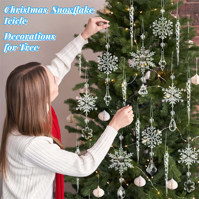 10pcs acrylic Christmas tree hanging ornaments