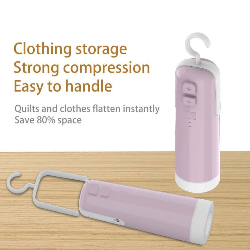 Portable clothing storage vacuum pump, compresses quilts and clothes, saves 80% space, easy to handle.