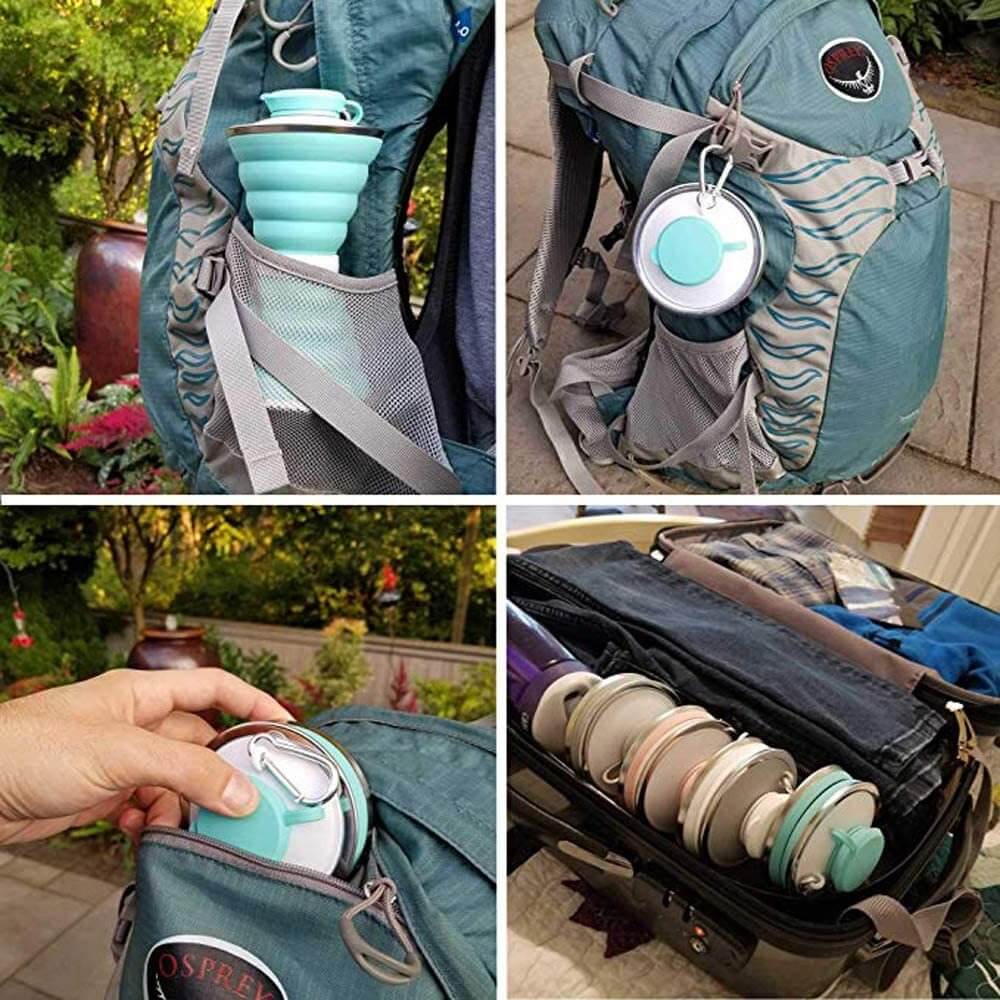 500ML Foldable Silicone Water Bottle for Travel & Sports