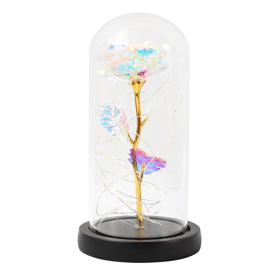 Enchanted Forever Rose Flower in Glass with LED Light