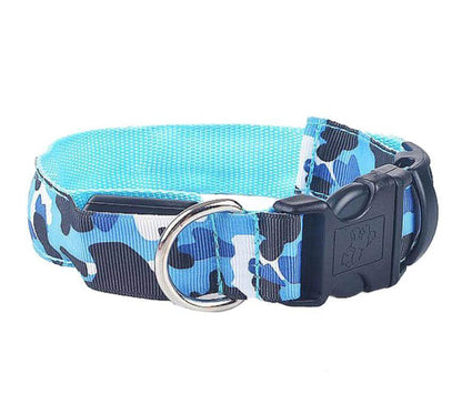 LED Dog Collar camouflage pet supplies luminous dog collar