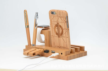 Wooden Mobile and Watch Charging Bracket