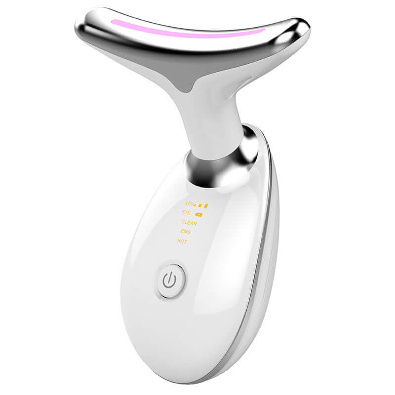 EMS Thermal Neck Massager for skin tightening, wrinkle removal, and deep cleaning with microcurrent technology.