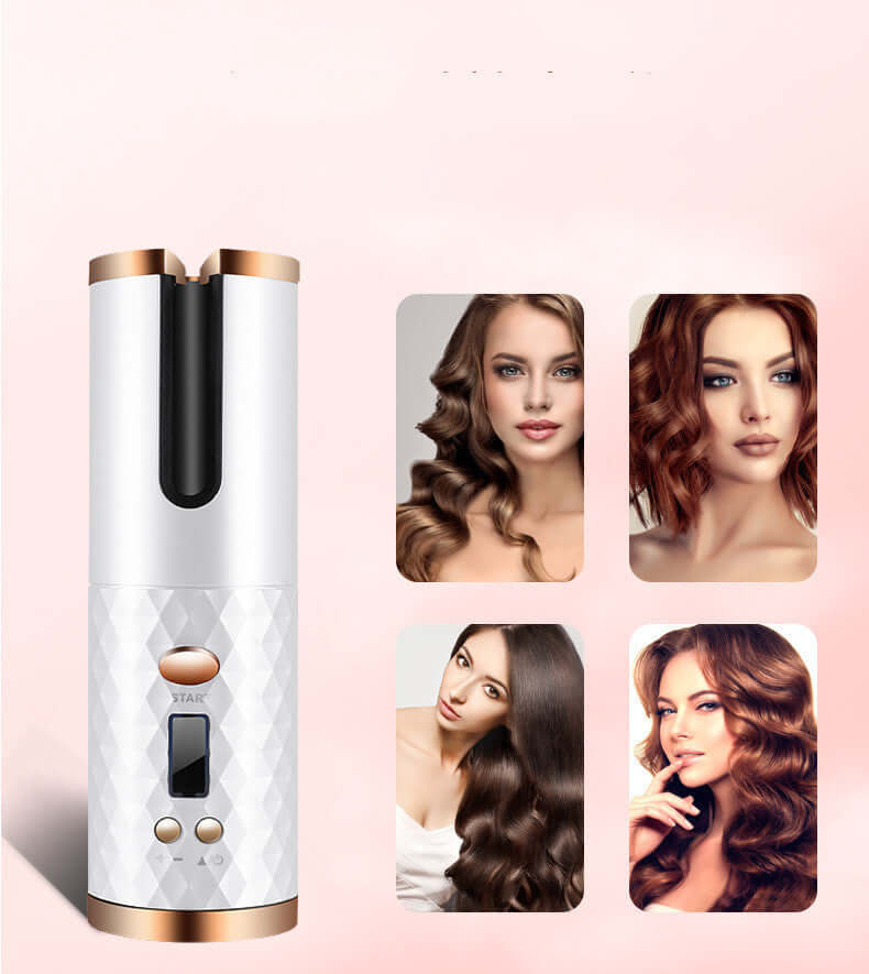 portable hair curling iron LCD display