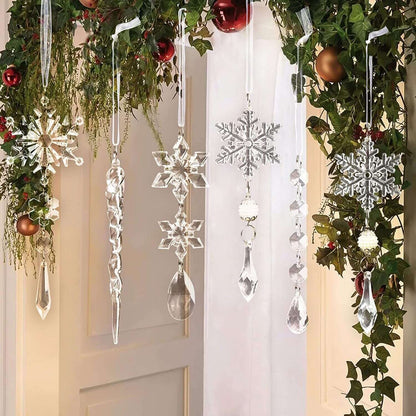 10pcs acrylic Christmas tree hanging ornaments