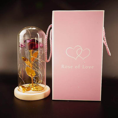  Christmas Decoration Rose Flower in Glass LED Light