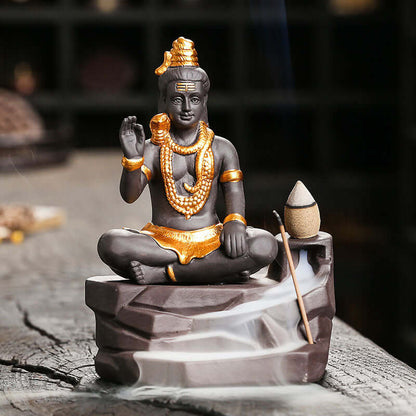 Lord Shiva Statue Zen Home Crafts Decoration Incense Burner