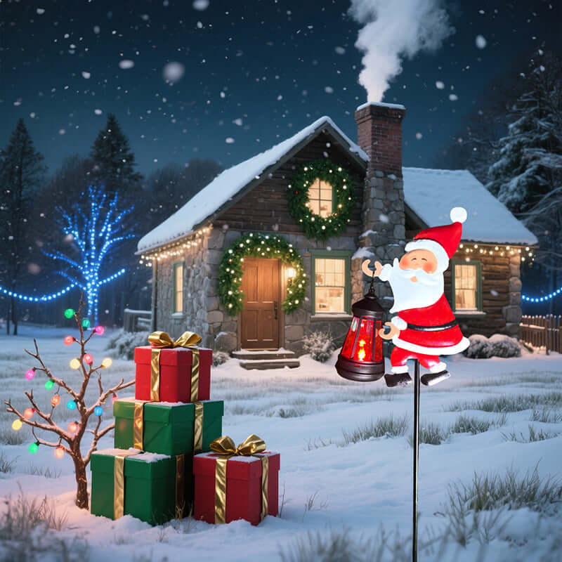 Solar-Powered Santa Yard Decoration Creative Light