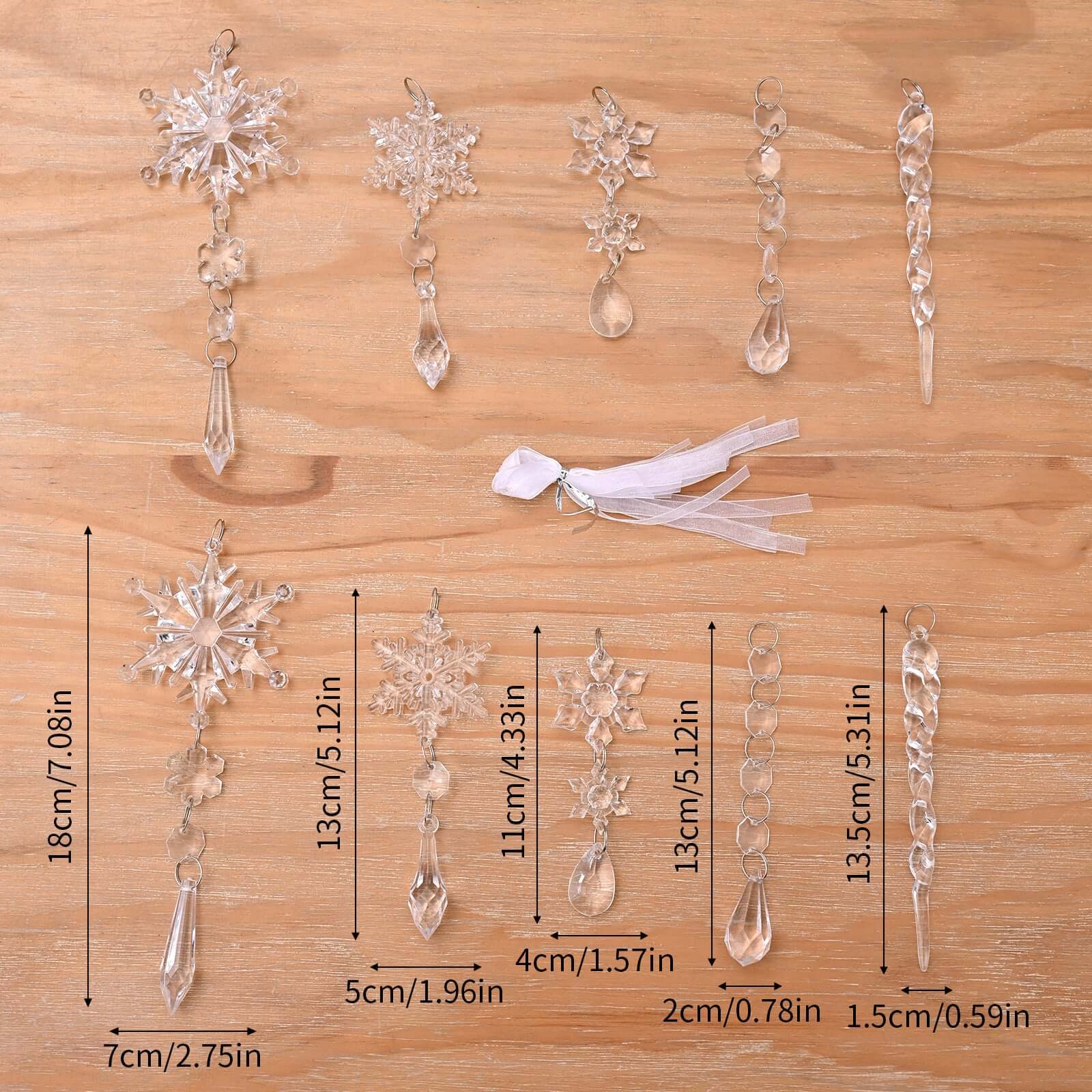 10pcs acrylic Christmas tree hanging ornaments