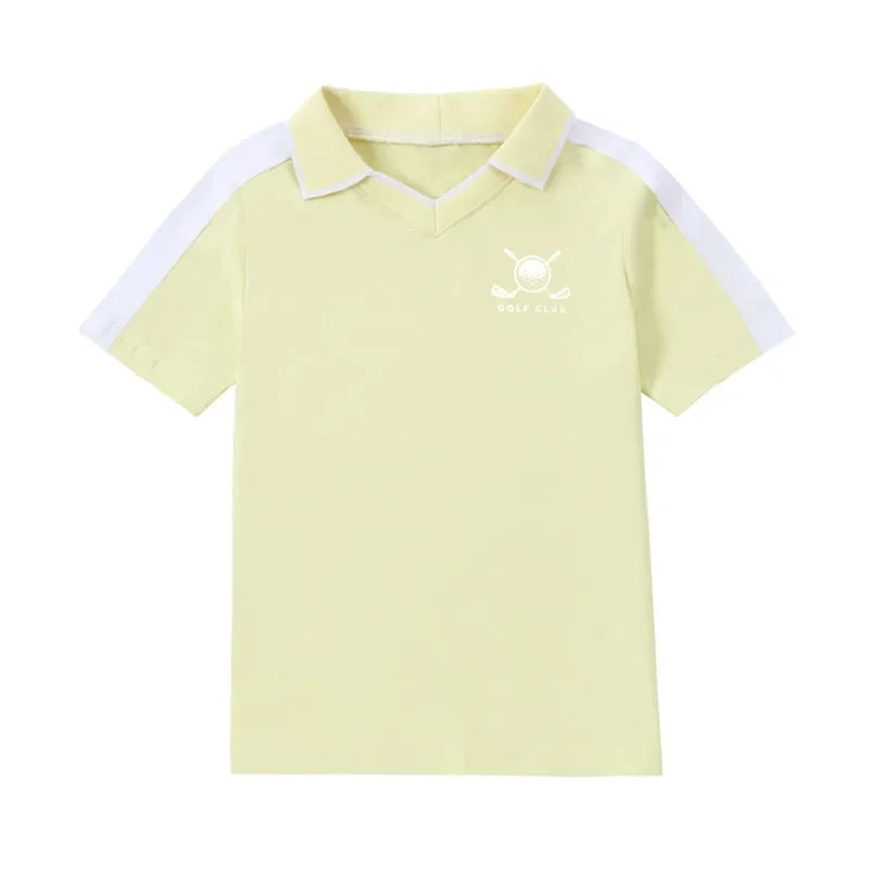 AP 2025 SS golf collection casual pleated clothing boys girls cotton casual sporty family matching clothes child dress shirt set