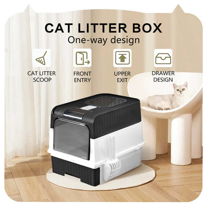 Large Cat Litter Box Easy Clean & Leak Proof
