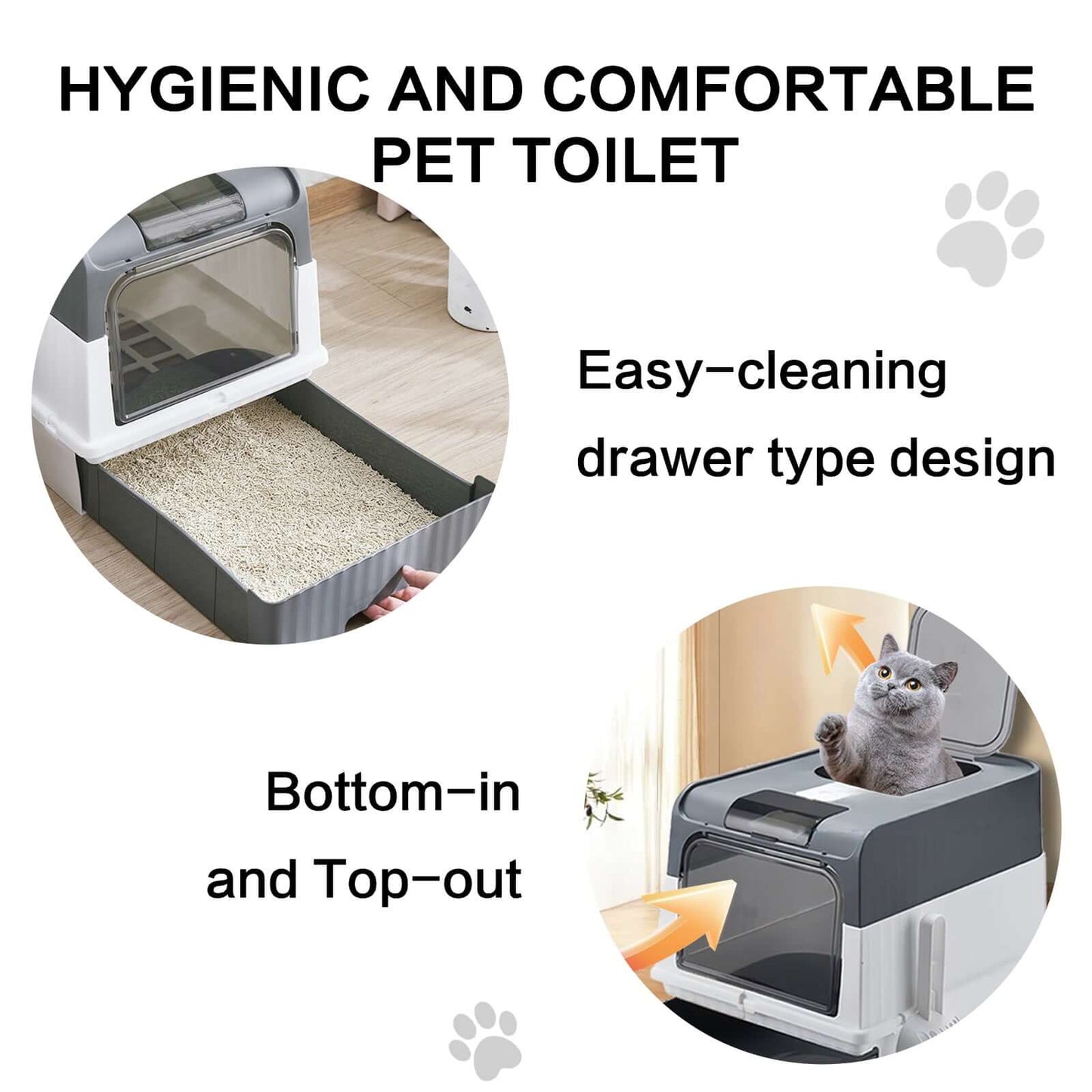Large Cat Litter Box Easy Clean & Leak Proof