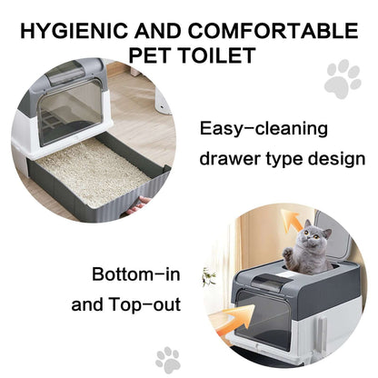 Large Cat Litter Box Easy Clean & Leak Proof