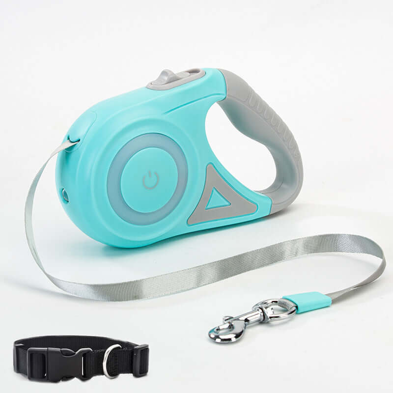 Retractable dog leash with comfortable grip for walking pets outdoors