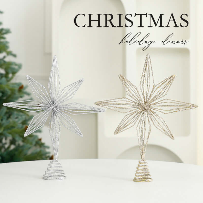 Eight Awn Star Champagne Christmas Decoration Ornaments