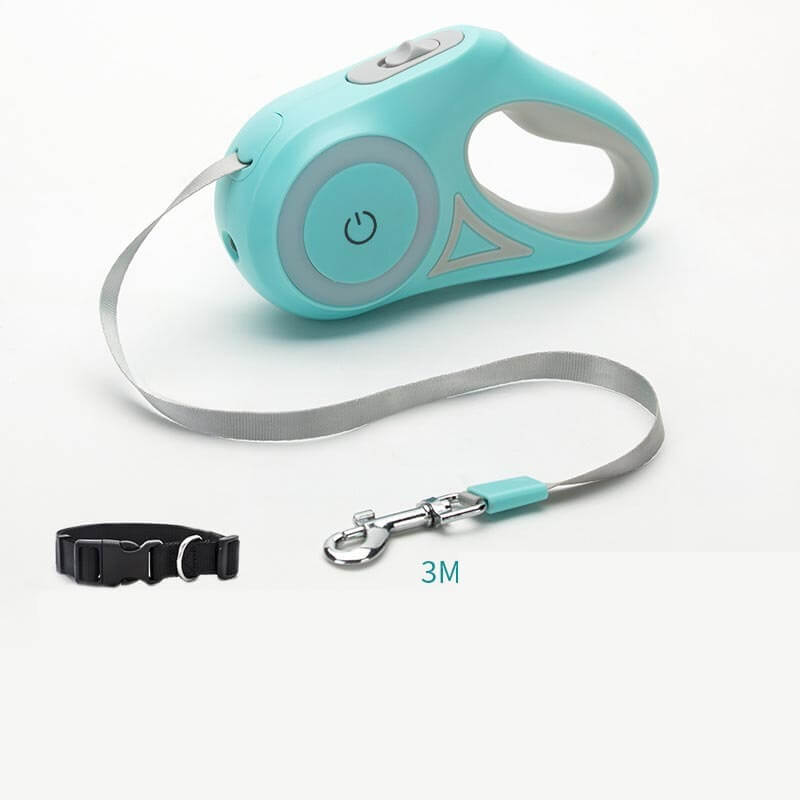 Retractable dog leash with comfortable grip for walking pets outdoors