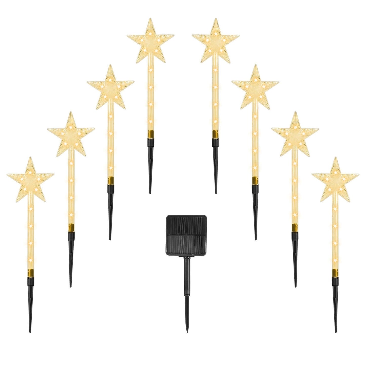 Christmas Solar Stake Lights 8Pack Star Path Lights