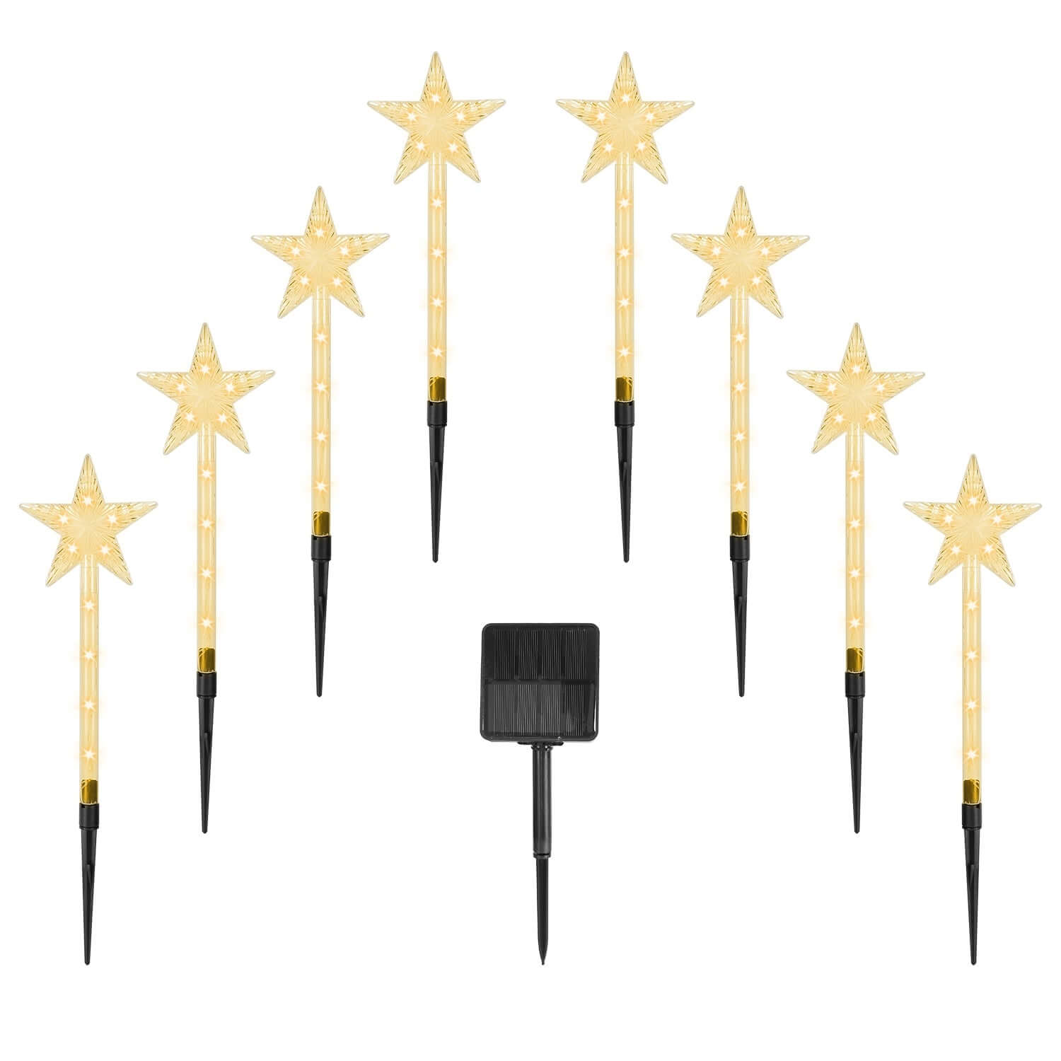 Christmas Solar Stake Lights 8Pack Star Path Lights