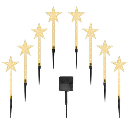 Christmas Solar Stake Lights 8Pack Star Path Lights