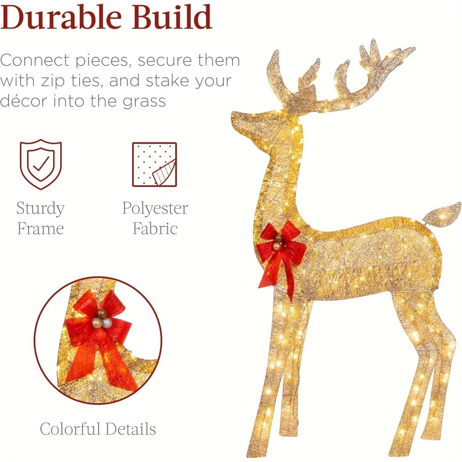 Golden Christmas Reindeer Decorations