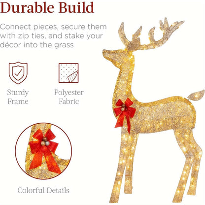 Golden Christmas Reindeer Decorations