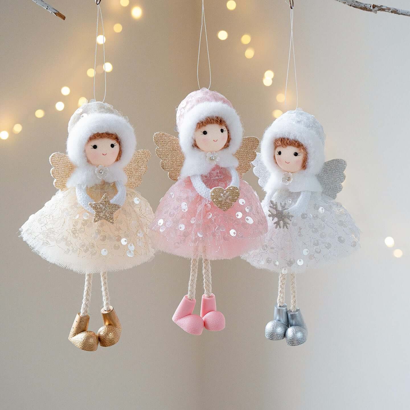 Christmas Winter Mesh Angel Big Eyes Girl Pendant