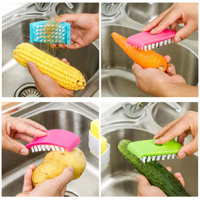 3pcs Kitchen Cleaning Brush Suction Cup for Chopsticks Forks