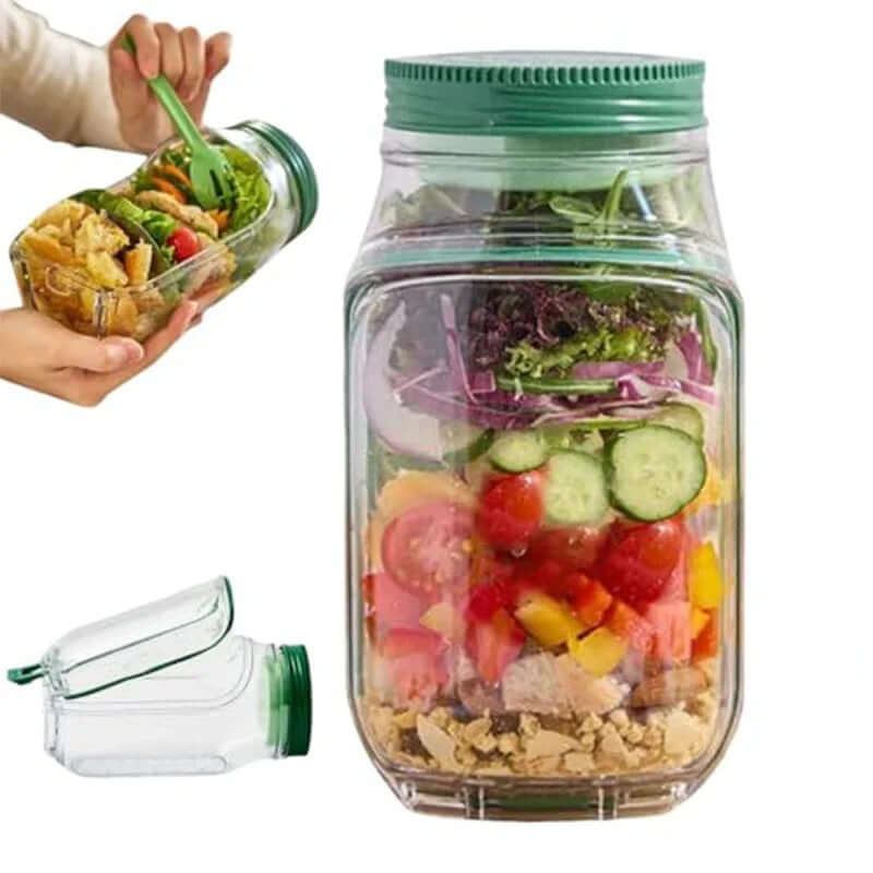 Portable Plastic Salad Pod All-In-One Container Leak Proof