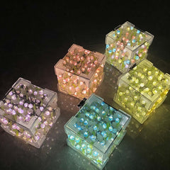 Colorful Rubik's Cube Tulip night lamps in various colors for home decor and romantic gifts.