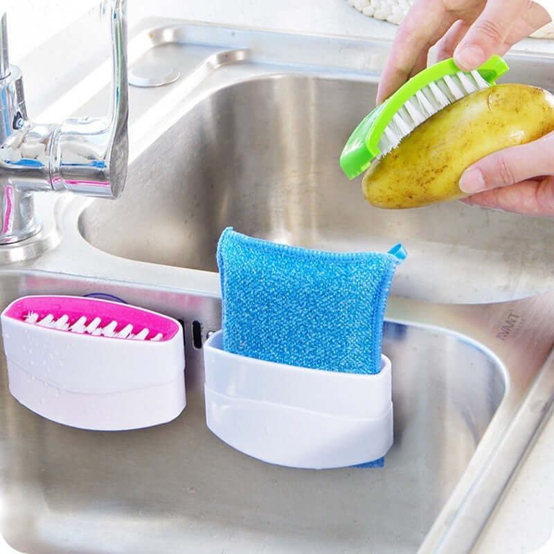 3pcs Kitchen Cleaning Brush Suction Cup for Chopsticks Forks