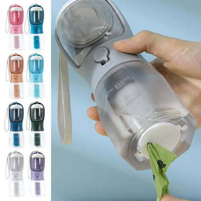 Portable Dog Water Cup 3-in-1 Drinking Food & Waste Bag