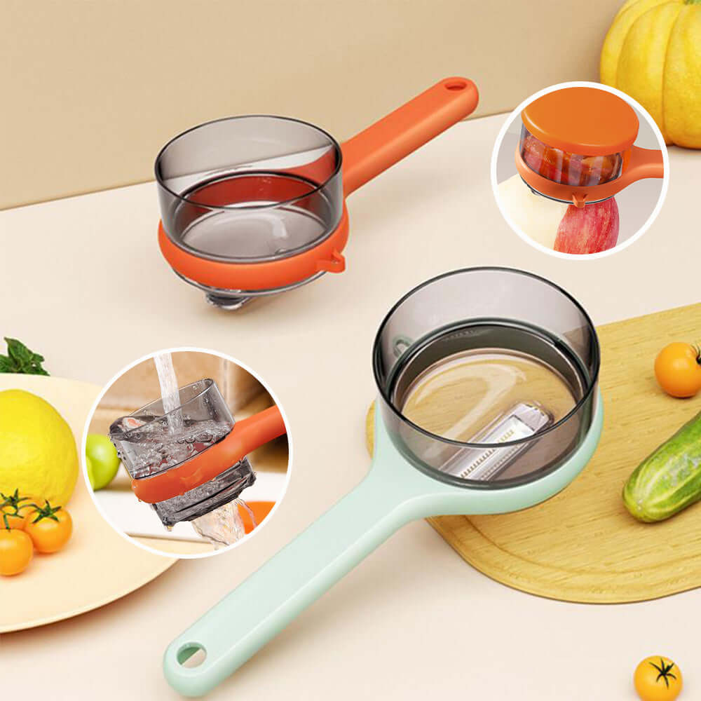 Kitchen Multi-Functional Peeler With Bucket Storage Knife 
