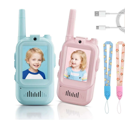 Walkie Talkies Mini Video Wireless For Kids Handheld 2 Pack 