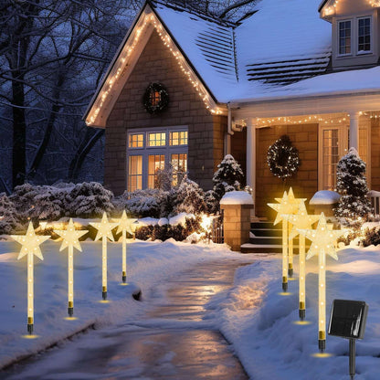 Christmas Solar Stake Lights 8Pack Star Path Lights