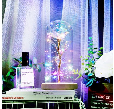 Enchanted Forever Rose Flower in Glass with LED Light