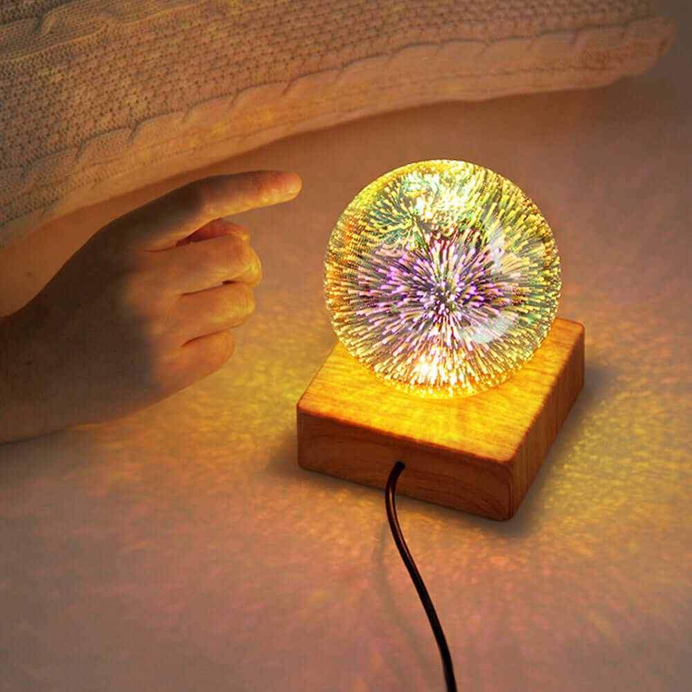 Crystals Ball Night Light USB 3D Firework Christmas Decor