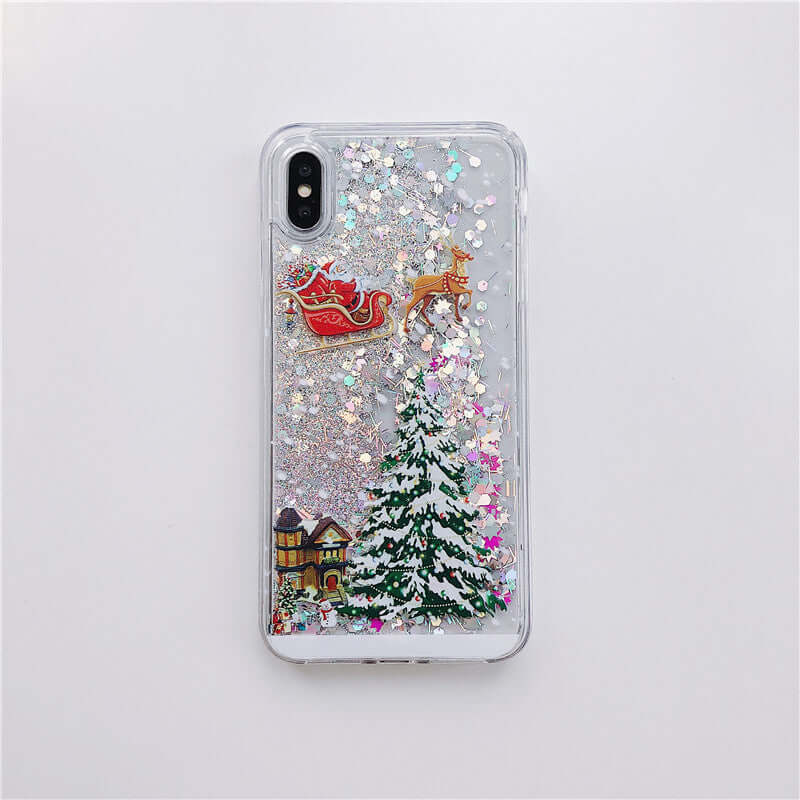Mobile Cover Santa Claus Christmas Tree Quicksand Shell